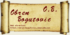 Obren Bogutović vizit kartica
